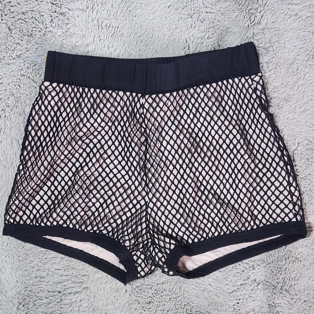 Stylish Black and Tan Mesh Shorts